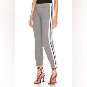 Norma Kamali Womens Medium / 34 Gray Side Stripe Joggers Pants Jersey Casual EUC